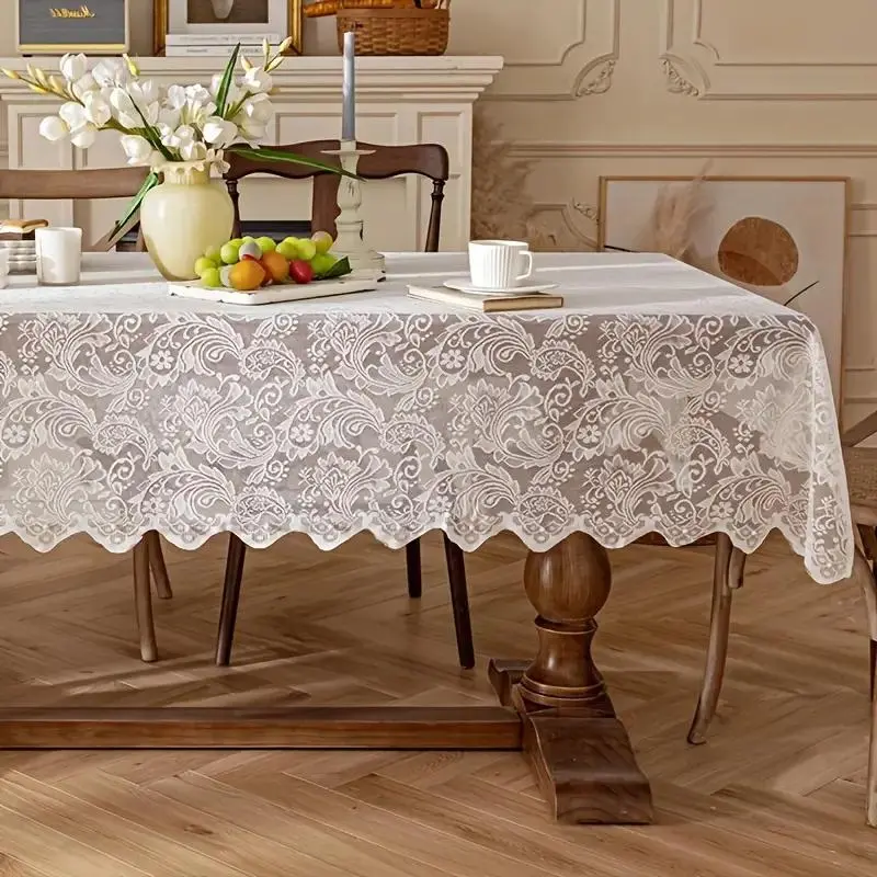 Lace Tablecloth, Rectangular Tablecloth, Rectangle Tablecloth, Table Decoration for Dining Table, Coffee Table, Home Decoration, Tablecloth for Birthdays, Holiday Parties, Picnic Table Cover