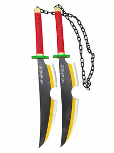 Kinstore 31" Demon Fantasy Slayer Tengen Uzui Set of PU Foam Sword Set for Cosplay Anime Costume Replica