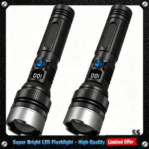 Buy One Get One Charger Flashlight Combo, High Lumen Flashlights, Ultra-Bright USB Rechargeable, Adjustable Focus, Portable for Camping Fishing Emergency Daily Use