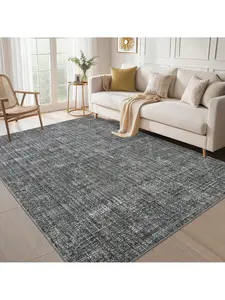Dark gray-10*13 feet  Machine Washable Area Rug Non Slip Non Shedding  Modern Abstract Large Bedroom Carpet Stain Resistant Ultra Thin Soft Pet Friendly Contemporary Solid Throw Floor Mat For Living Room Bedroom Dining Room Home Office