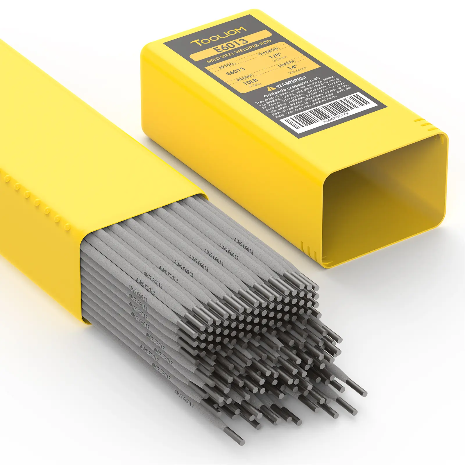 TOOLIOM E6013 Stick Welding Rods - 10LB Pack 3/32", 1/8" Carbon Steel Electrodes for All-Position Welding, Heavy Duty Arc Welding Rods for Industrial & DIY Repair