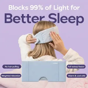 Mellow Sleep | Adjustable Weighted Eye Mask - 360° Wraparound Sleep Mask, Deep Pressure Relaxation Eye Mask for Better Sleep, Soft Comfortable Light Blocking Eye Mask for Travel, Naps & Stress Relief
