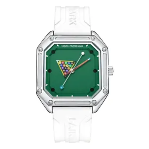 Mark Fairwhale Billiards Pool Table Watch – Glowing Dial, Waterproof, Unique Gift for Him, Luminous Display, Pool Table Design, Luxury Timepiece