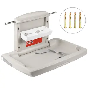Summervibes VEVOR Horizontal Baby Changing Table Wall-mounted Baby Diaper Changing Station Vertical Fold Down Baby Changing Table