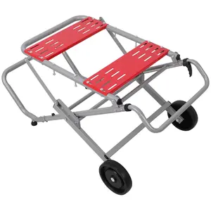 Heavy Duty Rolling Foldable Table Saw Stand, Universal Portable Table Saw Base with 8" Wheels, Adjustable Height, 330Lbs Load Capacity for Woodworking Garage Workshop