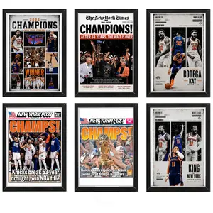 Champions NEW YORK KNICKS 2026 Basketball Wall Art Poster HD Print Unframed Aesthetic Room Home House Modern Wall Decor Trendy Gift.