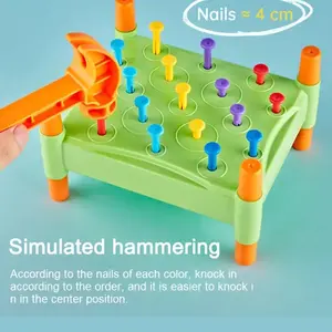 Colorful Nail Tap Toy for Hand-Eye Coordination, Intellectual Puzzle for Baby Hand Strength Training, Birthday Gift for Kids Aged 3+