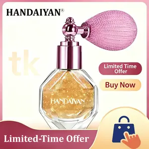 Gold Body Glitter Spray - 10ml Perfume Shape Compact Cosmetic Mist with Nozzle, Ultra-Fine Lightweight Glitter Powder for Face/Hair/Clothes, Long-Lasting Shining Effect, Skin-Friendly, Cruelty-Free High-Quality Safe Formula for Stage Makeup, Parties,summe