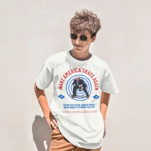 Make America Skate Again T-Shirt | Trump Skater Meme Tee for Skateboard Lovers | Funny Political Satire 2025 Election Shirt | Bold Streetwear for Skaters & Meme Fans | Unisex Fit Casual Menswear