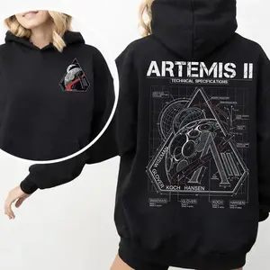 Celebrate NASA's Artemis II SLS Launch with This Cozy Unisex Hoodie – Graphic Tee for the 2026 Moon Mission Rocket Adventure, Vintage Wash Pop Culture Fan Merch