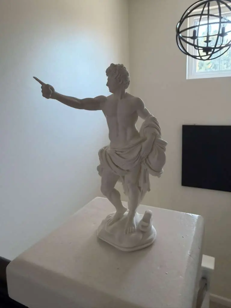 Apollo Greek God Statue Figurine - Decorative Collectible Figure, Light-Print Artistic Home Decor Sculpture for Shelf & Living Room