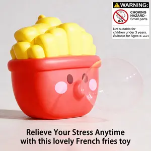 French Fries Bubble Squeeze Toy, Cute Squishy Fidget Toy, Blow Bubble Design Stress Relief Toy for Kids & Adults, Squishy Sensory Fidgets