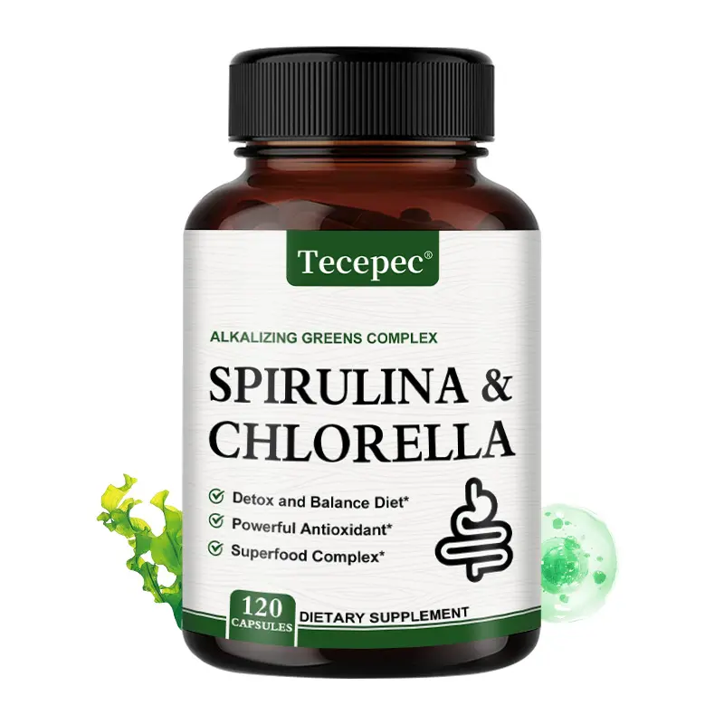 Tecepec Chlorella Health Supplement, supports gut health and kidney health, 120 capsules.