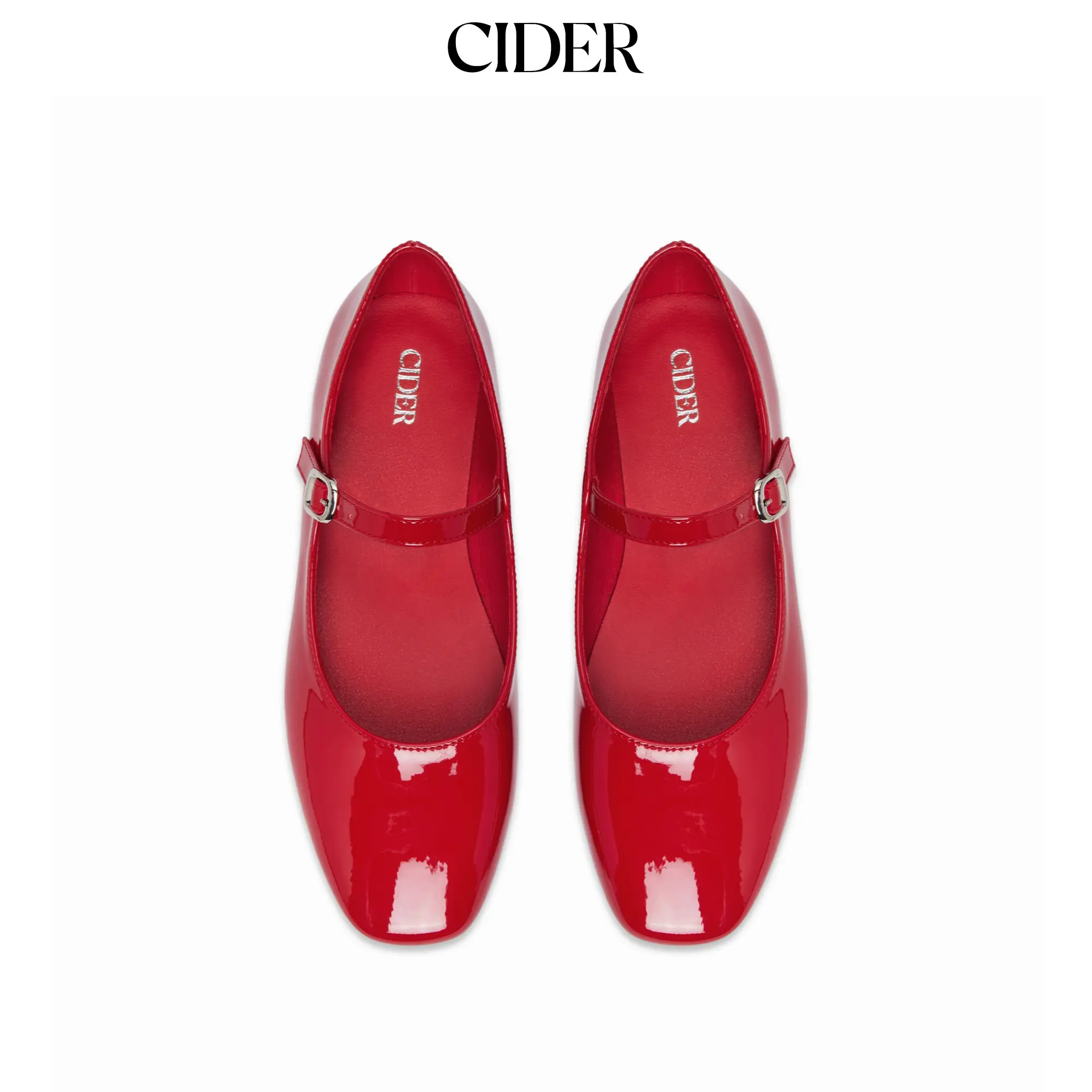 Cider FAUX PATENT LEATHER MARY JANE FLATS