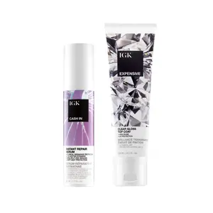 IGK INSTANT REPAIR + HI SHINE BUNDLE | Cash In Repair Serum + Expensive Amla Oil Top Coat | Instantly Repairs + UV Protection | 174ml | 5.9 oz