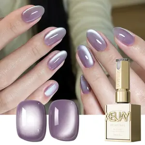 1PC 15ML Spring Nail Super Bright Cat's Eye No.130 Purple All-Match Nail Gel Shiny Gloss High Saturation Cat's Eye Gel Gloss Transparent Fashion LED Nail Lasting Firm and Non-damaging Nail Nail DIY Salon Gel Polish Cosmetic