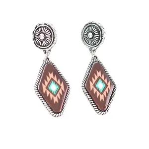 Tribal Diamond Drop Earrings