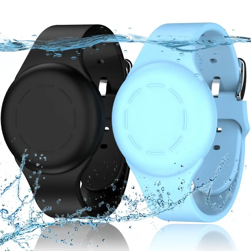 2pcs Pack Silicone Waterproof Protector Smartwatch Tracker Case for Apple AirTag, Secure Lock Design, Shockproof & Scratch‑Resistant, Anti-lost for Pets, Luggage, Bags
