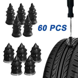 Fast Tire Repair - 60PCS Rubber Nails Self-Service Vacuum Tire Repair Kit for Car/Motorcycle/Truck/Tractor, Premium Screw Plug Puncture Repair Tool