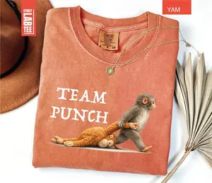 Team Punch Monkey Shirt, Cute Monkey T-Shirt, Animal Lover Gift, Cute Cozy Mom Tee, Tee Shirt - Sweatshirt - Hoodie Unisex Heavy Cotton Tee - Bootleg Funny Merch
