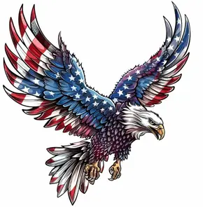 American Eagle Car Sticker with Flag, Patriotic USA Decal , Eagle with American Flag Vinyl Sticker for Cars, Trucks, Laptops, and More ,USA Pride and Freedom Inspired Design, Durable, Weatherproof Patriotic Sticker for Independence Day and Everyday