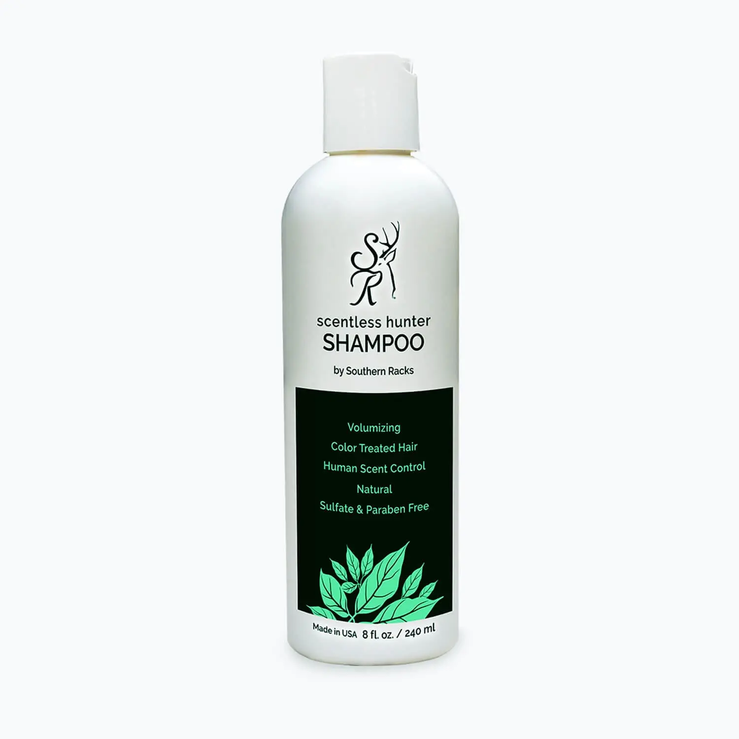 Southern Racks Scentless Hunter Volumizing Shampoo - Natural, Scent Free, Salon Quality, Sulfate and Paraben free. Safe for color treated hair.