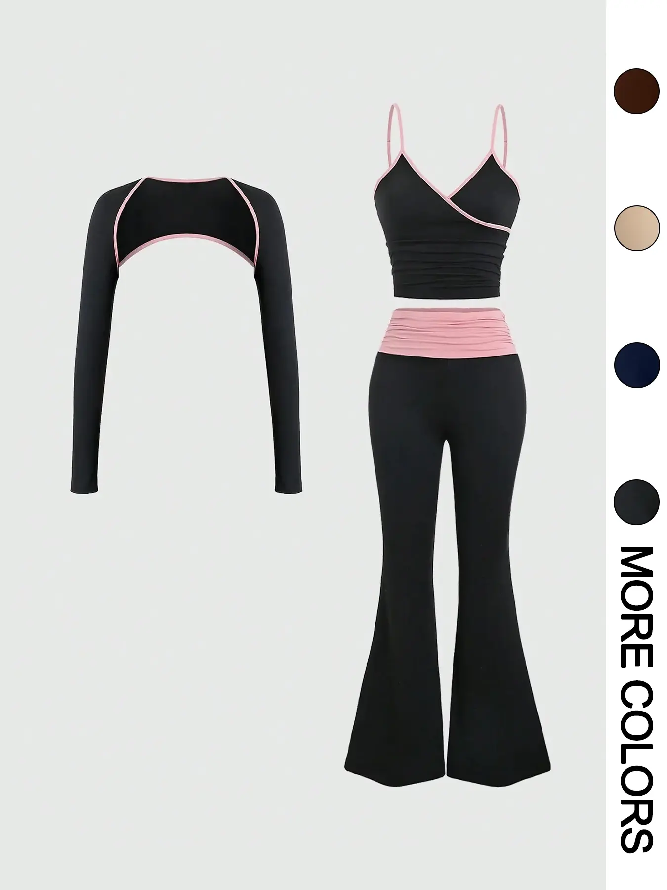 Women's Sporty Casual Three-piece Outfits for Yoga Gym Workout, Athletic Sets, Athleisure Activewear, Athleisure Workout Set, Ladies Spring & Fall Clothes