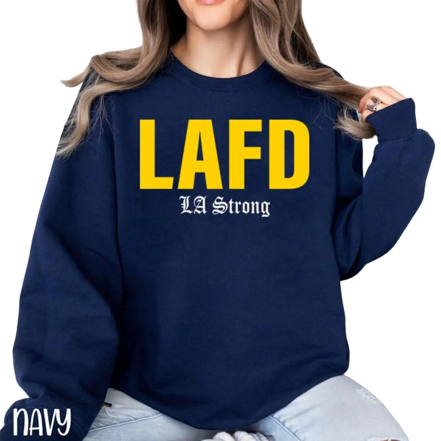 LAFD LA Strong Vintage Crewneck Sweatshirt, Los Angeles Football Team Unisex Hoodie, Los Angeles Strong T-Shirt, Football Retro T-Shirt, For Her NQUWYM