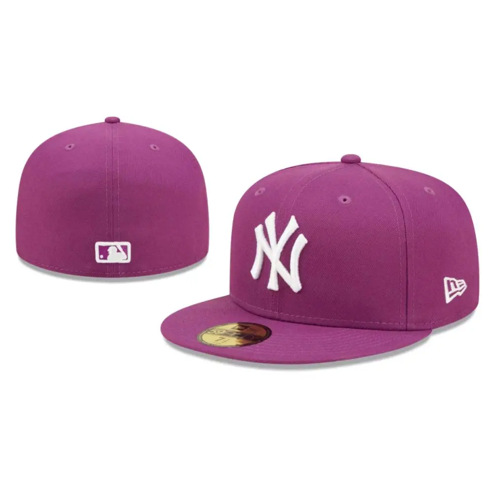 New York Yankees 59FIFTY Fitted Baseball Cap NY Logo MLB Flat Brim Structured Hat