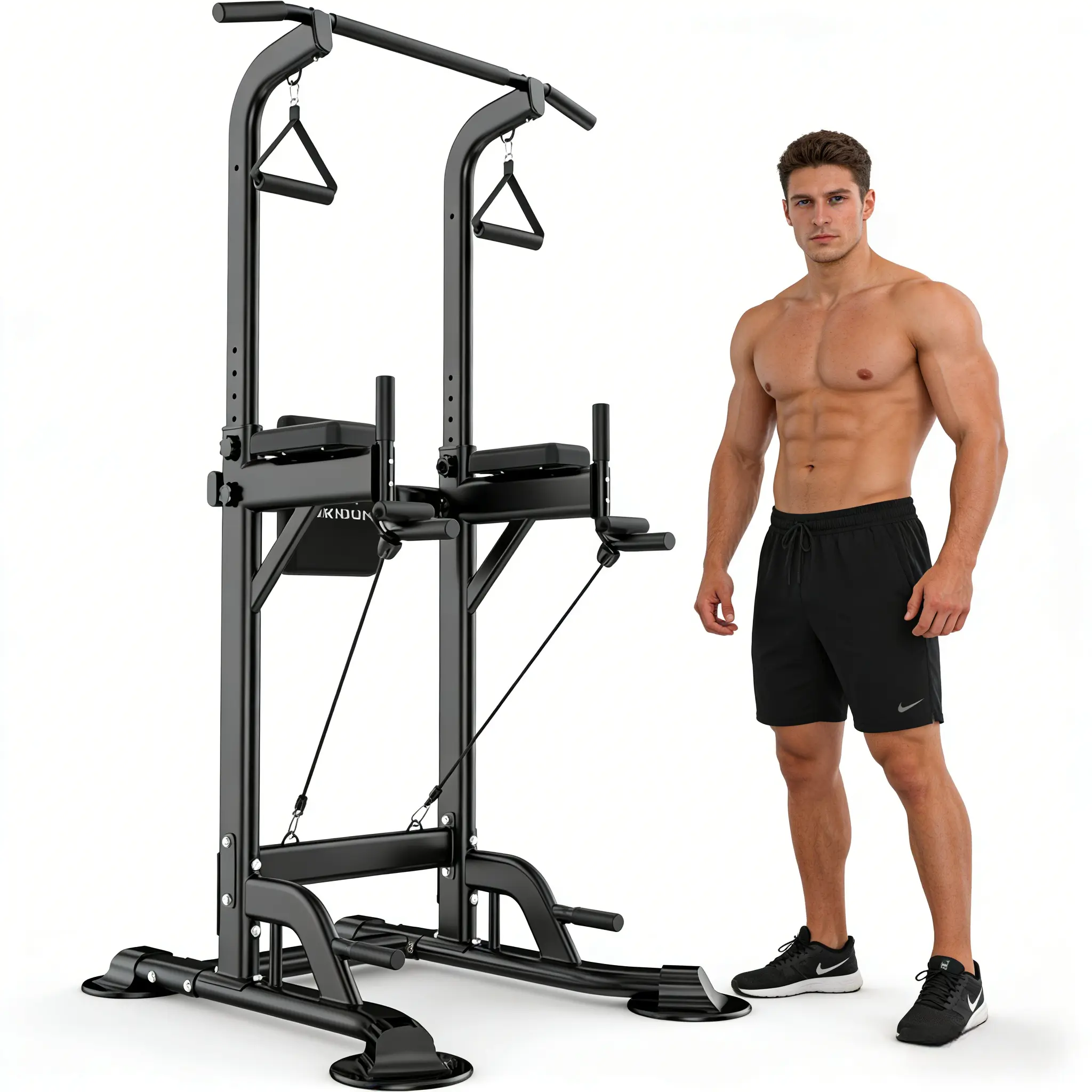 Versatile Design Pull Up Bar Station, Multifunctional Strength Training Equipment with Adjustable Squat Feature & 4 Suction Cups for Stability, Chest and Arm Trainer & Bodybuilding Pull-Up Bar for Arm Muscle Exercise, Chest And Arm Trainer Pull-Up Bars