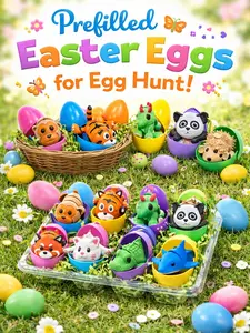 Set of 10 Articulated Animal Fidget Toy | 3D Printed Flexi Toy | Easter Egg Surprise for Kids