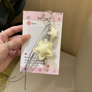 [4A20] ONLYSELL 1PC Leather star bag pendant creative personalized keychain backpack pendant high-end new niche