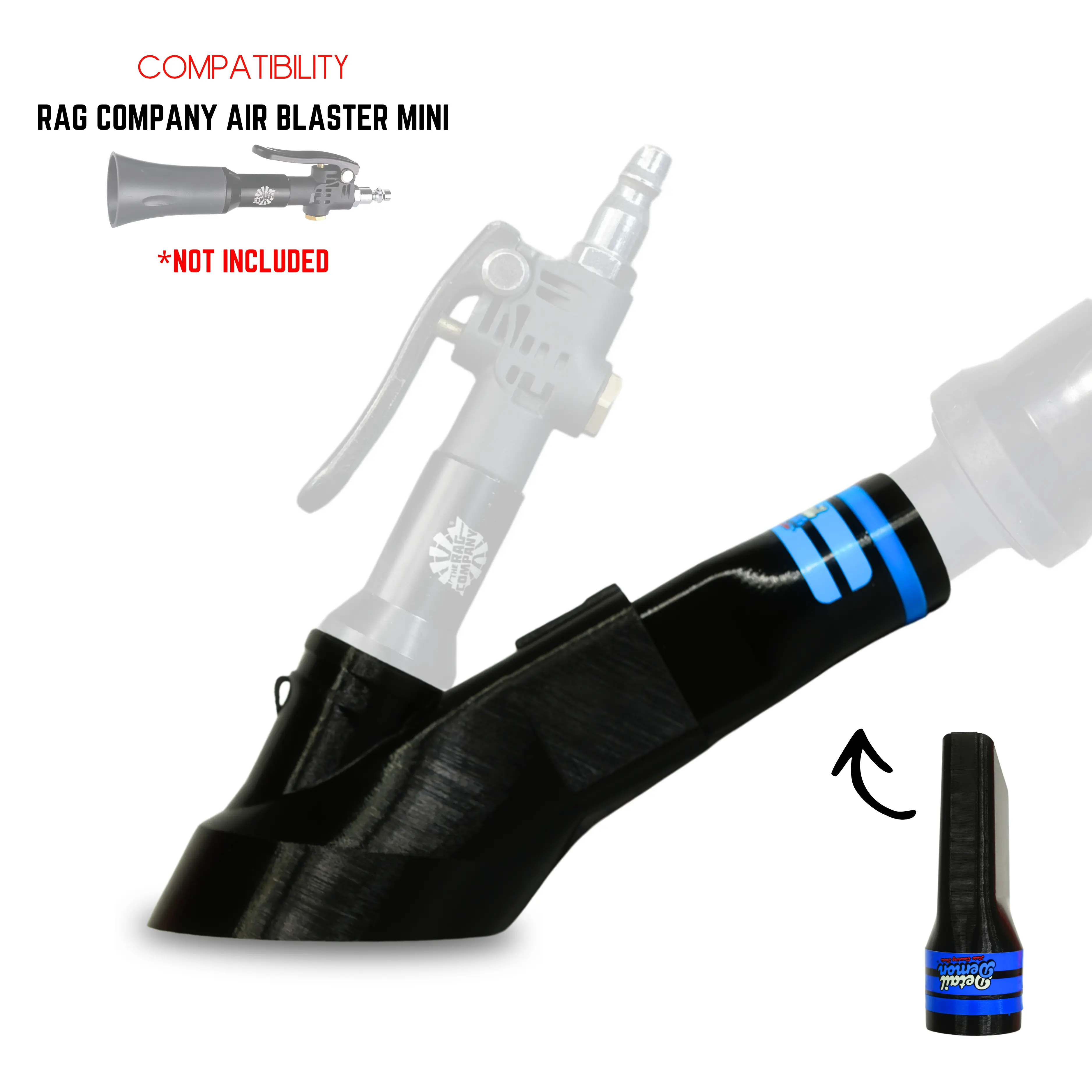 Crevice Air+Vac Oval Attachment compatible with The Rag Company Ultra Air Blaster Mini