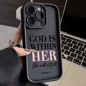 God is within her Phone Case for iPhone 16 15 14 Pro Max 13 12 11 XR XS Plus E Shockproof Drop Protection Rugged Durable Silicone Cover Cellphone Protective