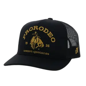 Hooey Pro-Rodeo Black & Gold Western Trucker Cap 2263T-BK