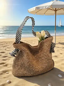 Women's Fashionable Minimalist Casual Vintage Straw Hobo Crossbody Bag Perfect for Daily Commuting, Outings, Travel, and Vacations Spacious, Durable, and Versatile Essential Women's Shoulder Bag