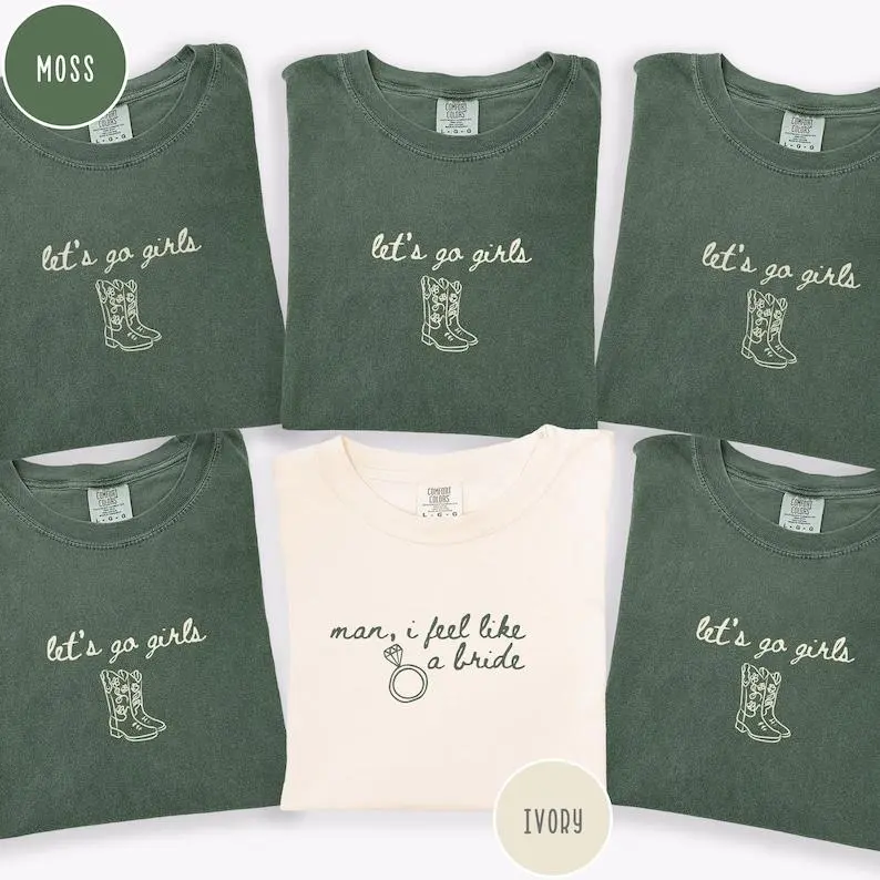 Western Nashville Bachelorette Comfort Colors® Shirts, Last Rodeo Country Bachelorette Shirts, Custom Let's Go Girls Bachelorette Party Tees