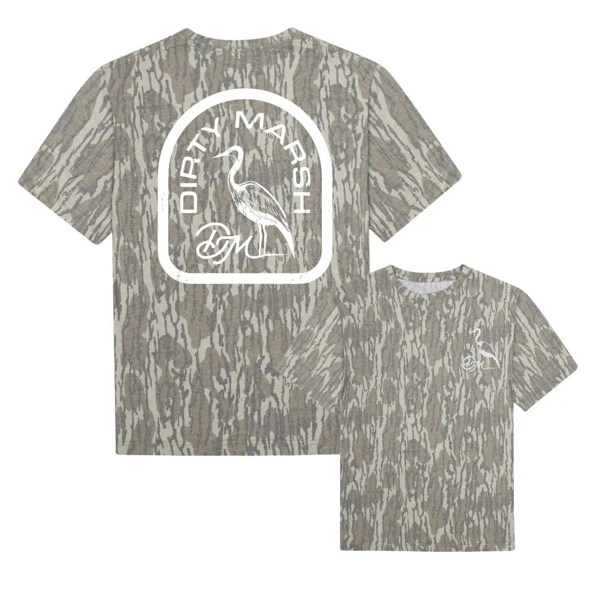 Men's Dirty Marsh Mossy Oak Tee, Camo Original Bottomland Tee For Men And Women, Camo Pattern Men's T-Shirt, Soft Breathable Cotton