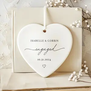 Engaged Ornament 2025 - Custom Engagement Ornament with Names & Date - Personalized Wedding Ornament