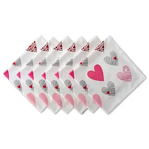 Design Imports Hearts Collage Print Napkin Set of 6