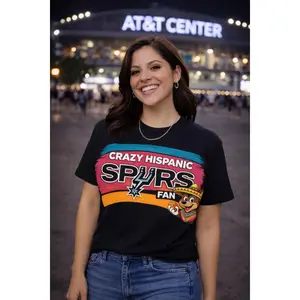 Crazy Hispanic Spurs Fan T-Shirt Basketball Team Pride, Retro Graphic