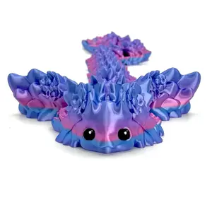 Vexxia Giant Articulated Winged Axolotl Dragon Figurine 18in
