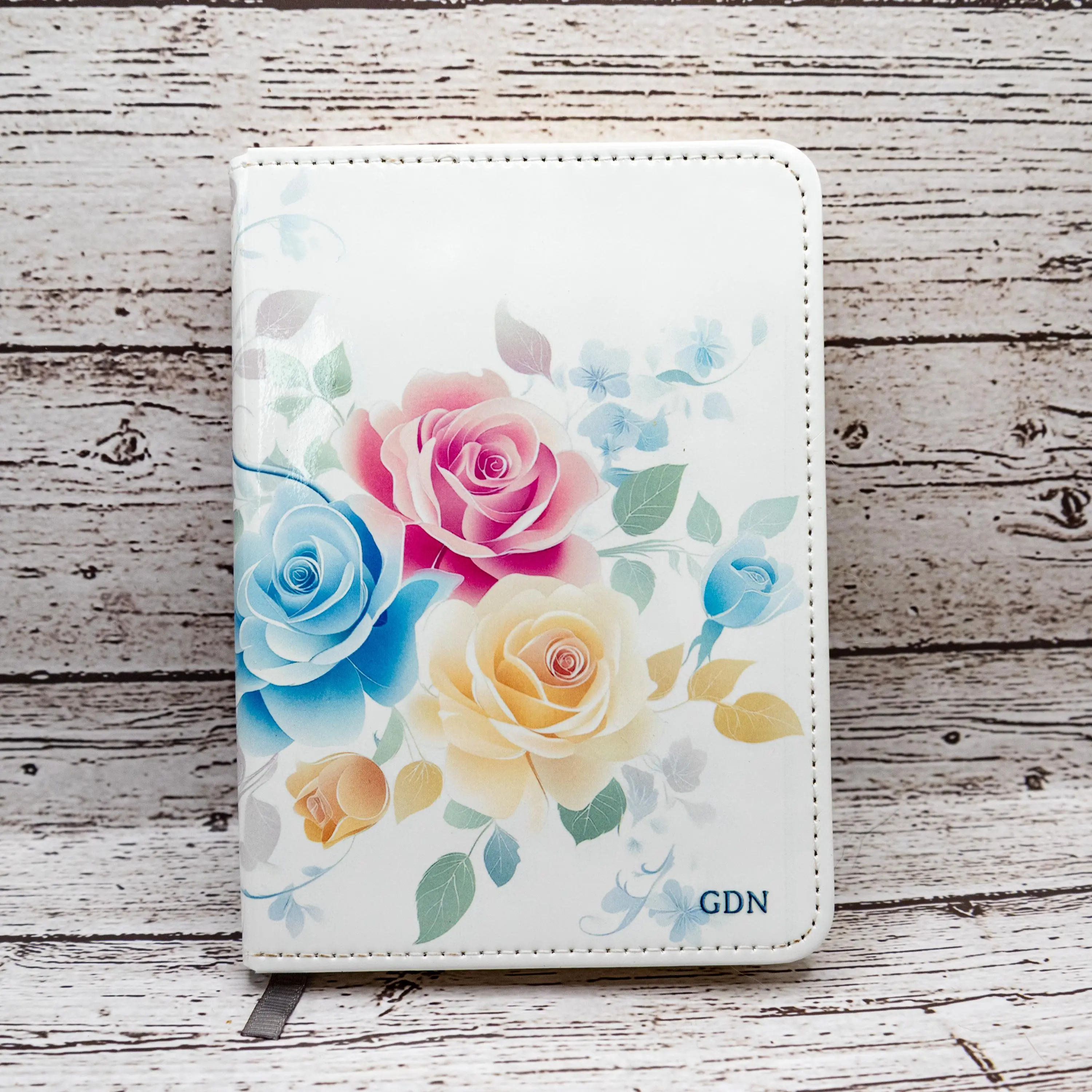 A6/A5 Floral Rose Journal - Undated Lined Pages with Bookmark | Personalized Diary, Notebook, Planner