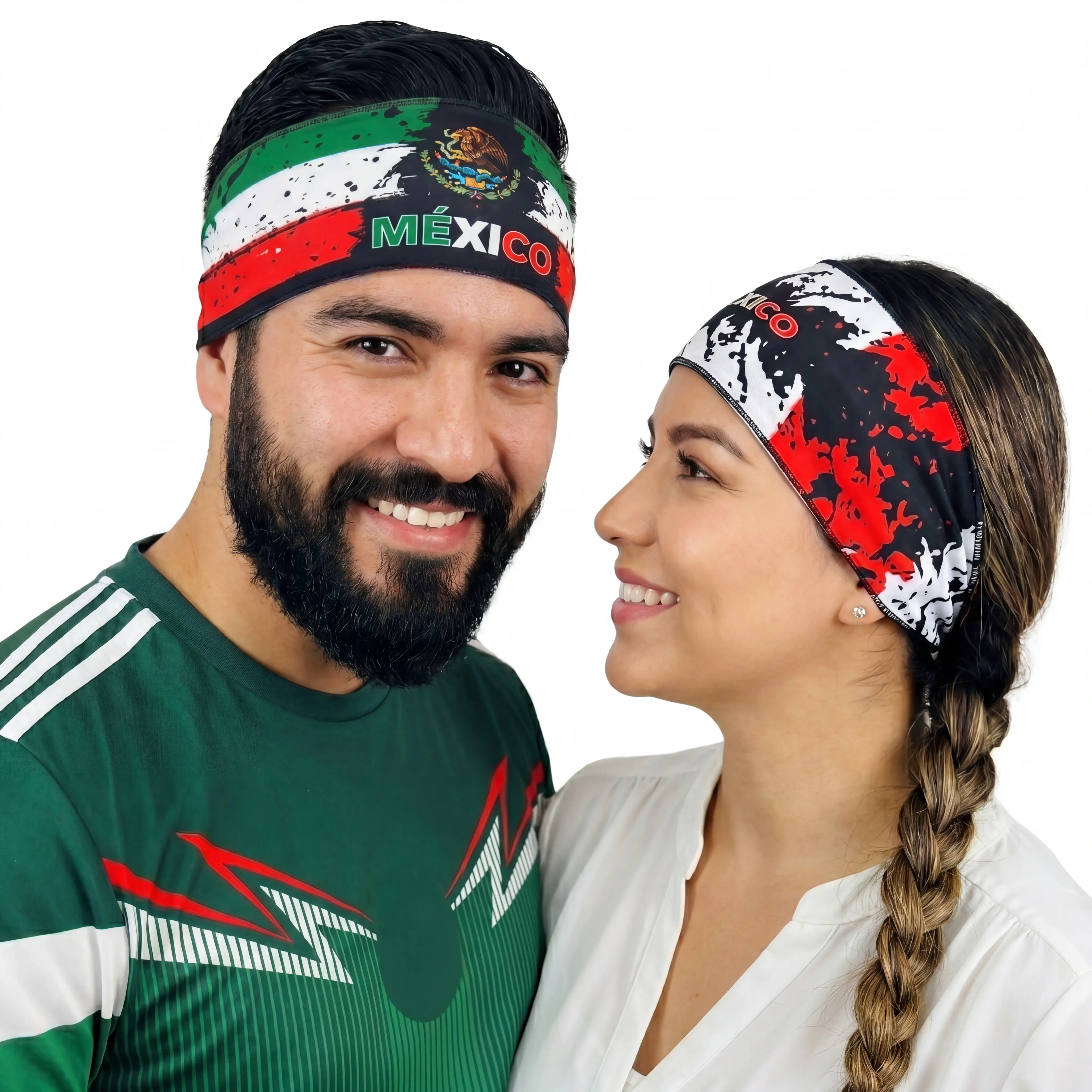 Fox & Fury Double Sided Headband Reversible 2-in-1 Flag Headband –Sports Gear USA Mexico Honduras Guatemala El Salvador Colombia Ecuador Nicaragua Haiti & 25+ Teams – Non Slip Athletic Sweatband Gym Running Men Women
