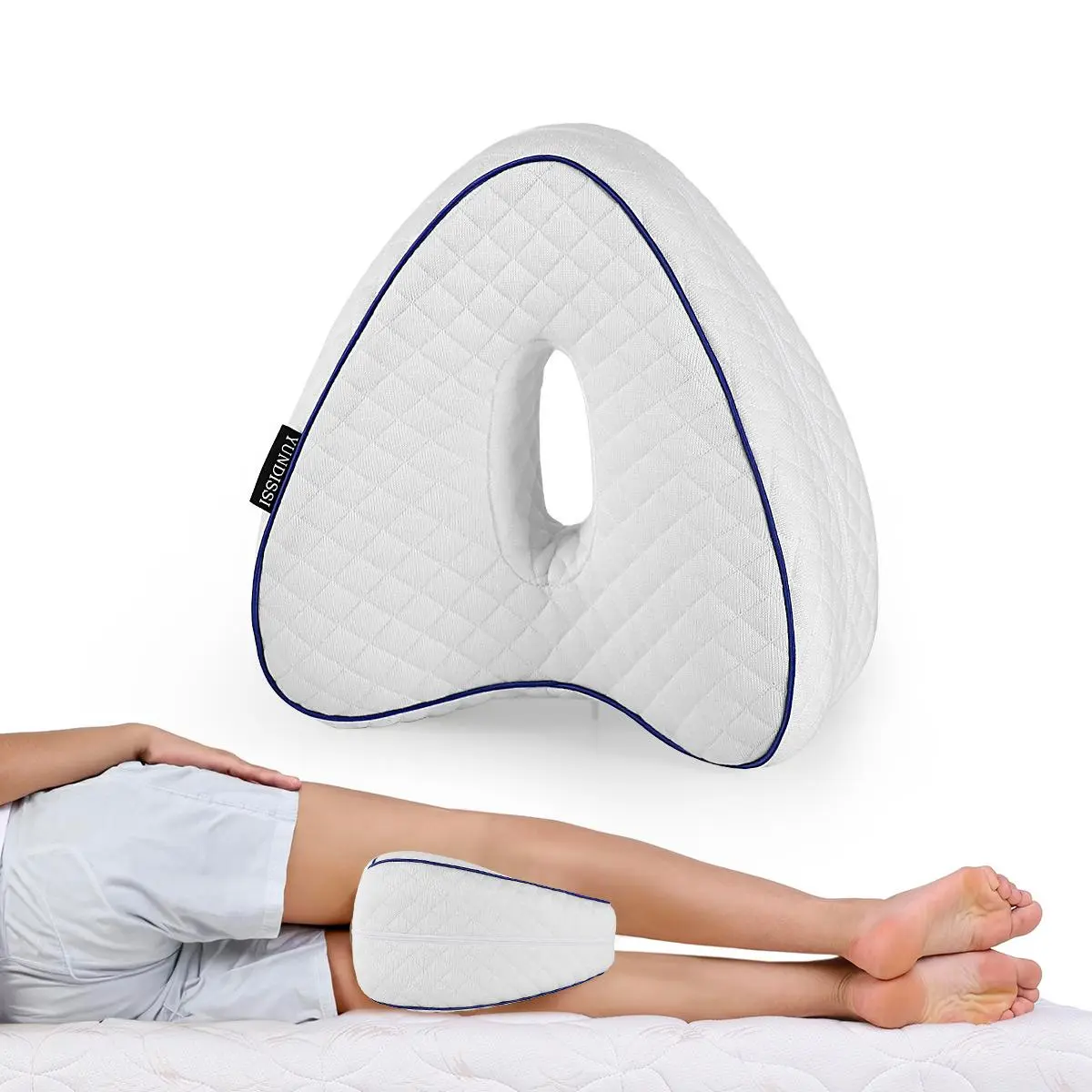 Memory Foam Leg Positioner Pillow, Comfortable Leg Positioner Pillow with Removable Cover, Side Sleeping Pillow, Bedding Supplies for Home & Travel