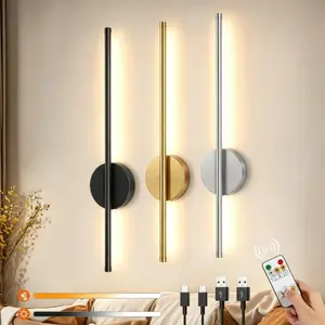 Rechargeable LED Wall Lamp, /gold/silver Color, 4400mah Battery, Remote Control, Three Color Temperature Modes, Home Lighting & Decoration, Bedroom Led Lights