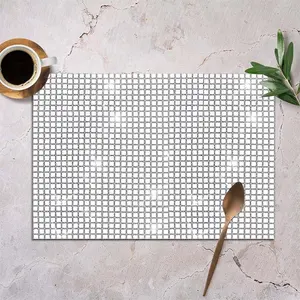 Disco Sequin Grid Placemat, Nordic Style Luxury Table Mat, Sparkling Photo Prop for Wedding Party Event Table Decoration Home Decor