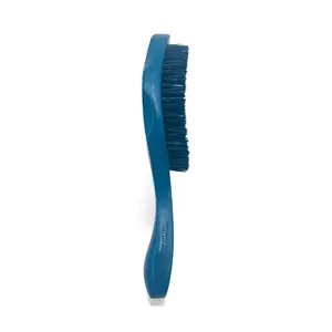JIGGSAWMILLIONS Blue Medium Wave Brush, Medium Tribal Wave Brush Custom Grip, Bristle Hair Brush For Men and Women - Medium Blue Wave Master Blue Bristles