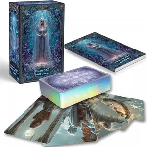 Beginner Tarot Cards Set with Paper Guidebook, Winter Still Tarot Deck, 80 Oracle and Tarot Cards, Gilded Edges, Spiritual Guidance Spreads Card Games, Daily Readings