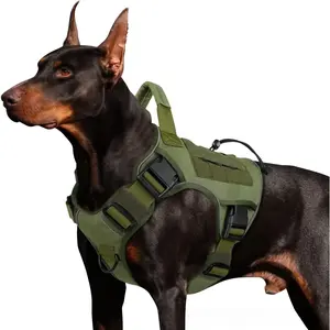 Dog Outdoor Tactical Vest Water-Resistant Pet Chest Harness for Medium and Large Dogs German Shepherd Border Collie Military Dog Vest with Durable Back Clip and No-pull Front Clip Adjustable Reflective Service Velcro  Pets Dog and Hunt Supply